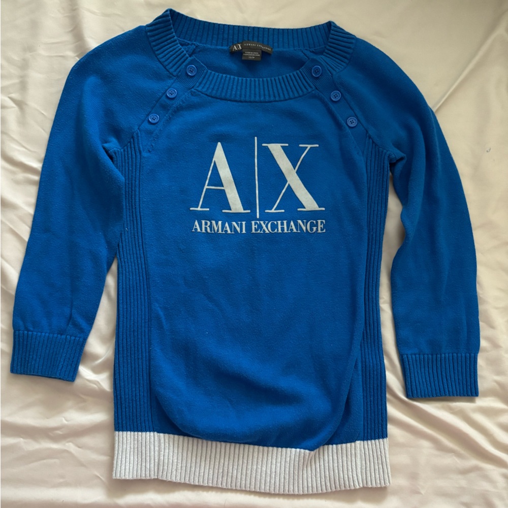 Armani Exchange Vibrant Blue Crewneck Sweater